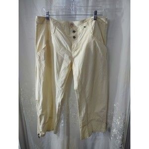 Joie Capri Pants Size 31 Faint Yellow Bottom Zip On Sides